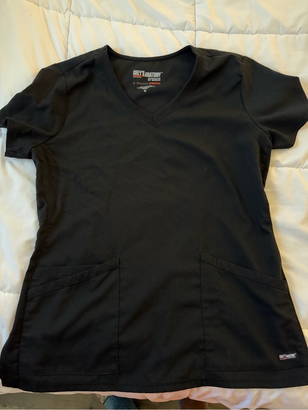 Grey's Anatomy Black V‑Neck Scrub Top
